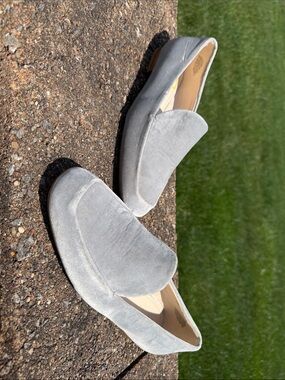 Nine West Light Gray Suede Slip-On Loafers